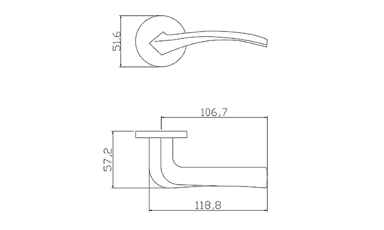 Ручка ADDEN BAU WAVE S-488 NICKEL (цвет НИКЕЛЬ)