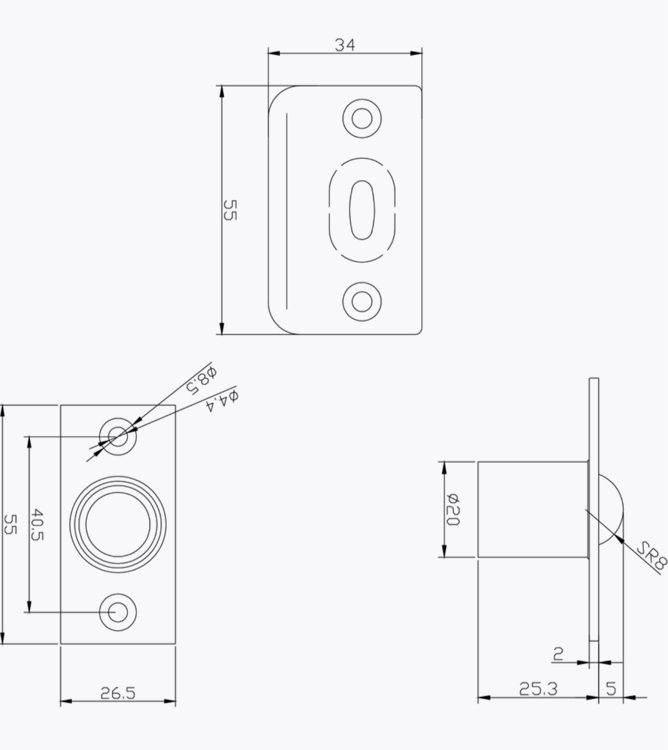 Шариковый фиксатор BUSSARE BL NICKEL, никель